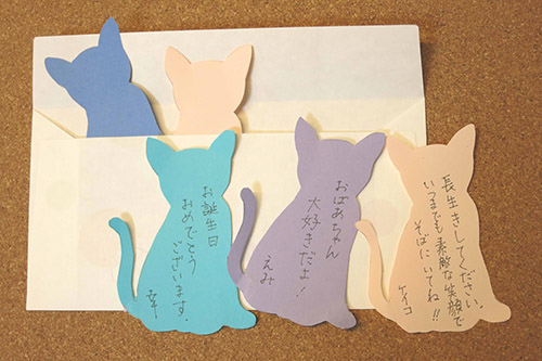 「猫の親子カード：Ｂ」の完成写真