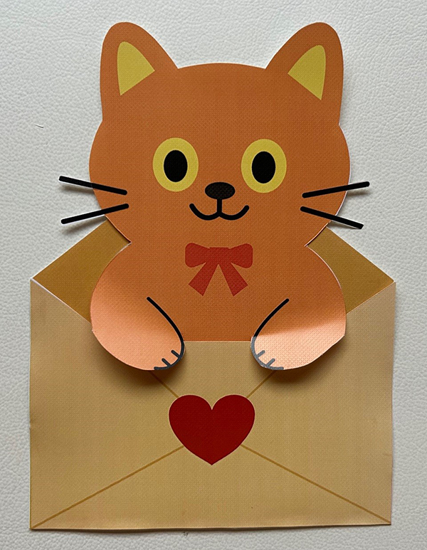 「ねこのカード」の完成写真