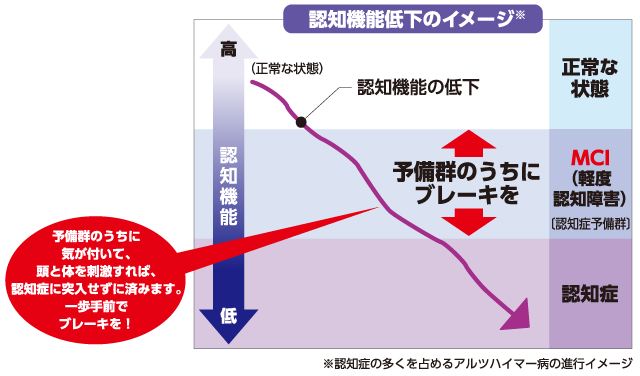 認知機能低下のイメージ