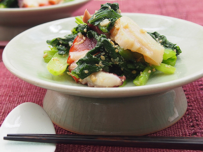 魚介と青菜の韓国風和え物