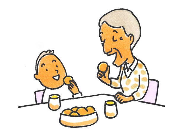 孫と食事